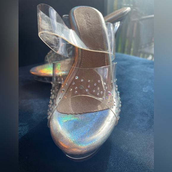 clear sparkly platform slides - Picture 2 of 6